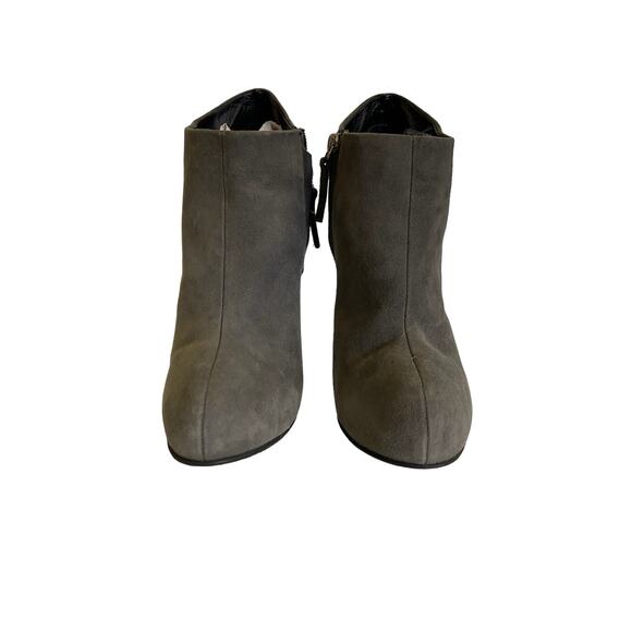 Giuseppe Zanotti Daisy Suede Sculpted Wedge Ankle Booties Made in Italy Gray 38 - Picture 5 of 9